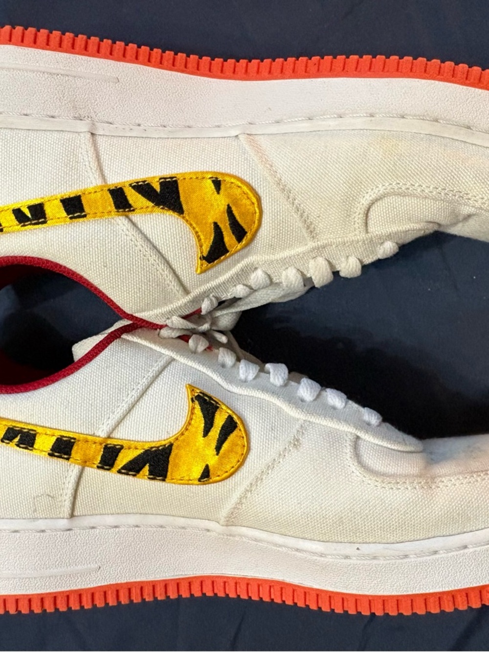 Women's White Athletic Sneakers with Red Accent - Picture 3 of 6